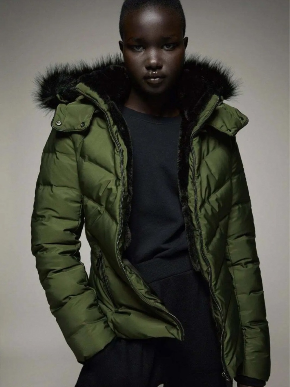 Zara | fitted water repellent down puffer coat | size S | New without tag